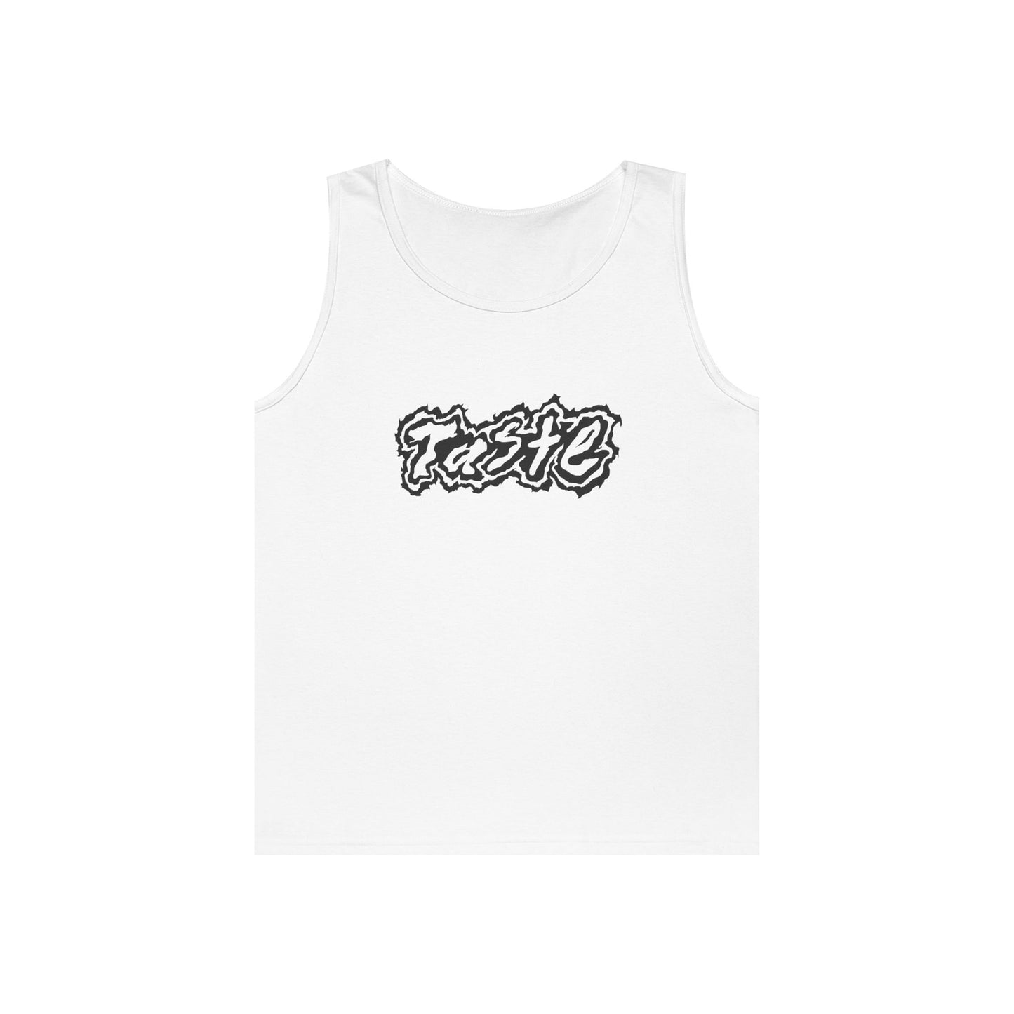 "TASTE" HALF BLACK LOGO UNISEX HEAVY COTTON TANK TOP
