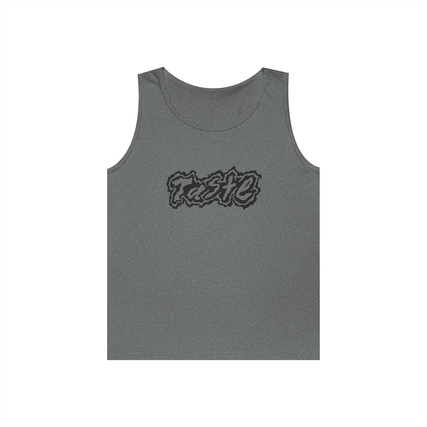 "TASTE" HALF BLACK LOGO UNISEX HEAVY COTTON TANK TOP