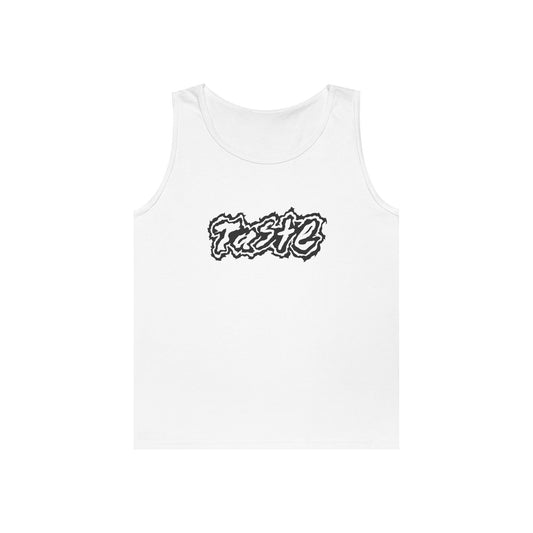 "TASTE" HALF BLACK LOGO UNISEX HEAVY COTTON TANK TOP