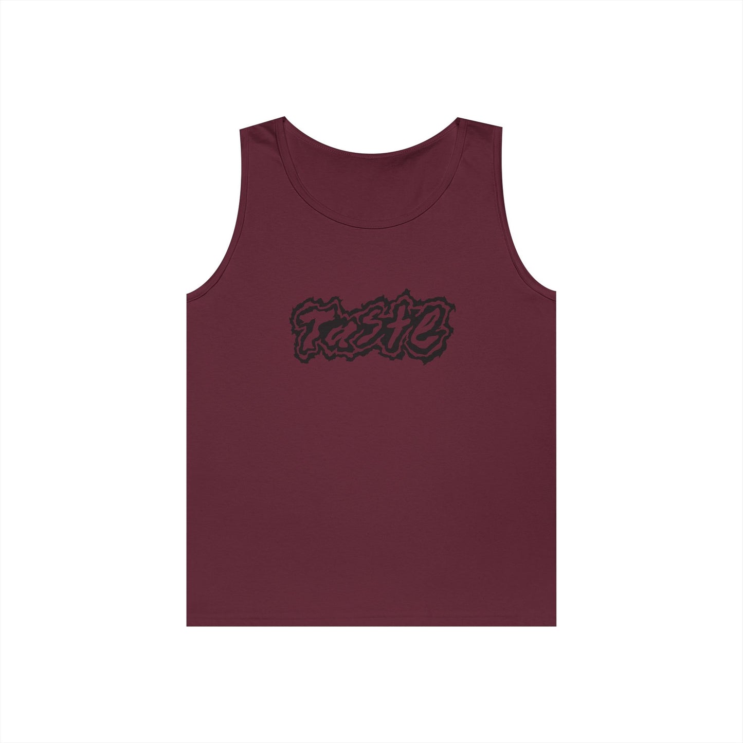 "TASTE" HALF BLACK LOGO UNISEX HEAVY COTTON TANK TOP